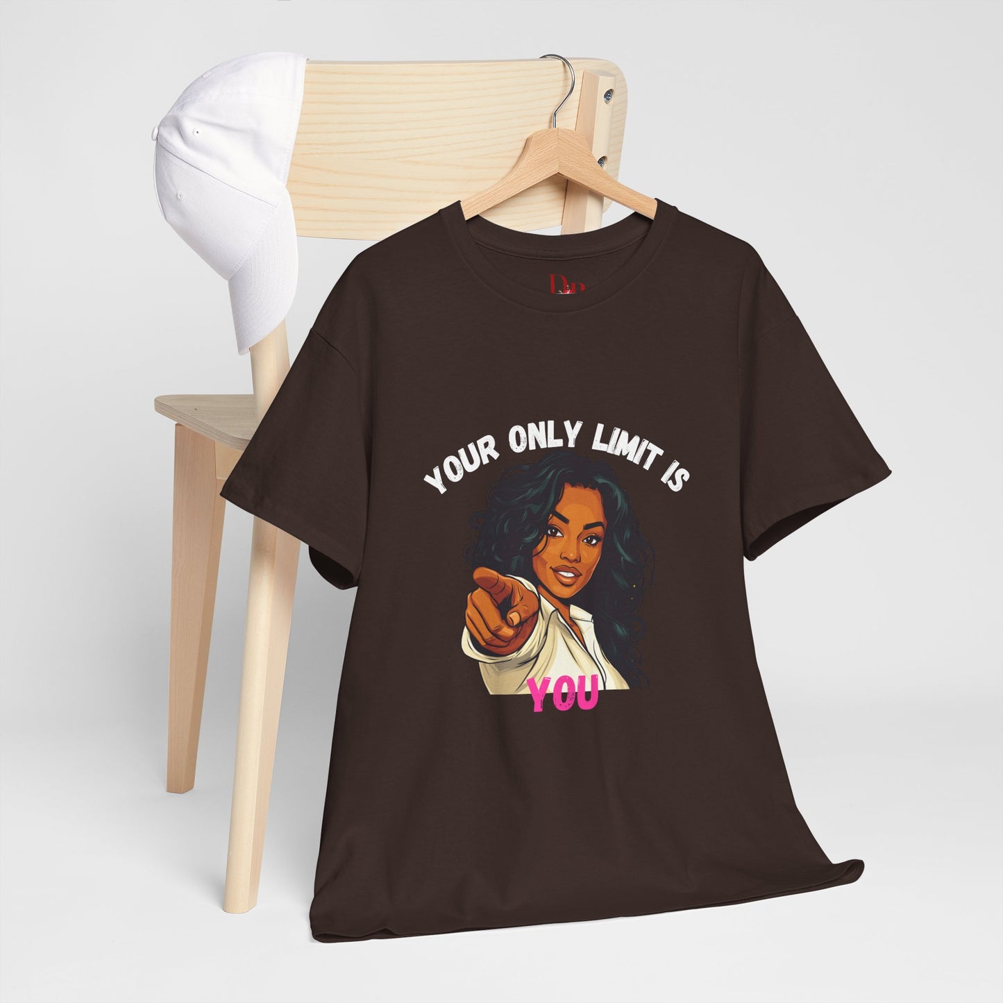 "Your Only Limit Is You" Inspirational Shirt – Motivational Tee in White & Pink Text