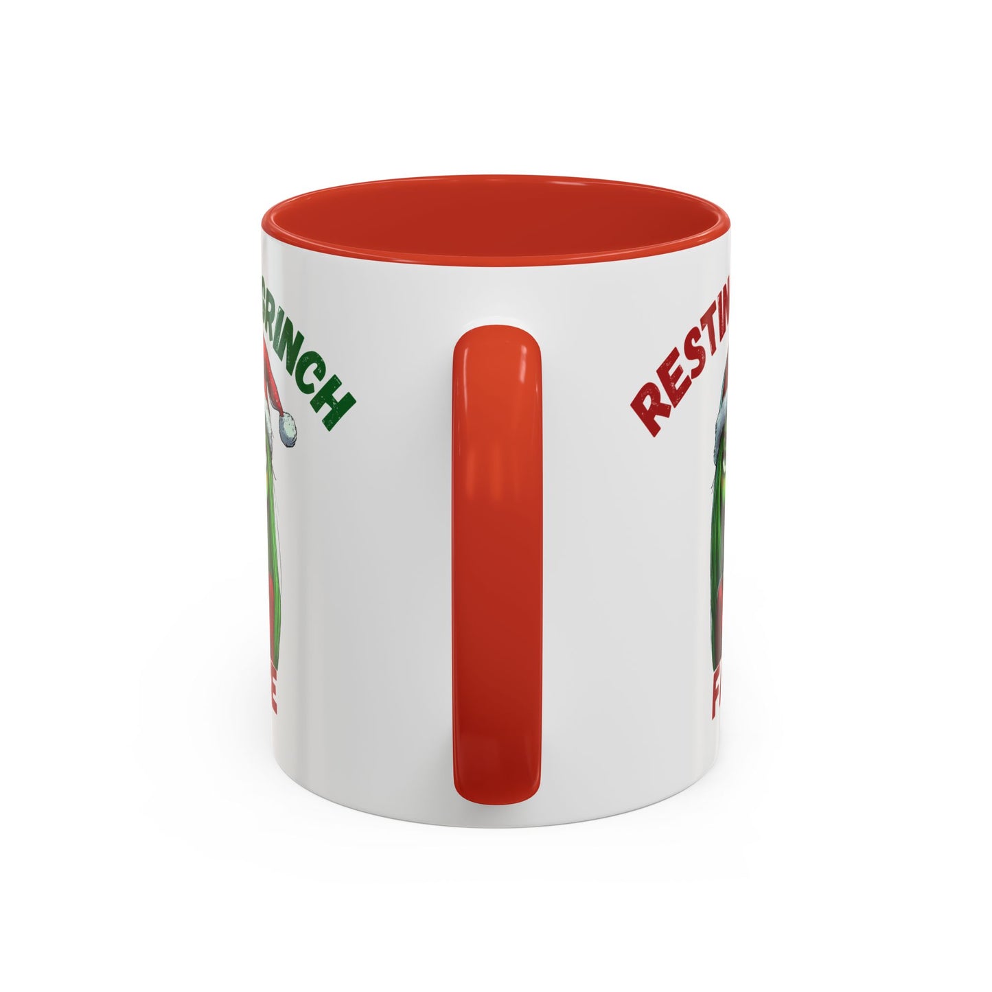"Resting Grinch Face" Christmas Mug – Funny Holiday Coffee Cup in Red & Green (11, 15oz)
