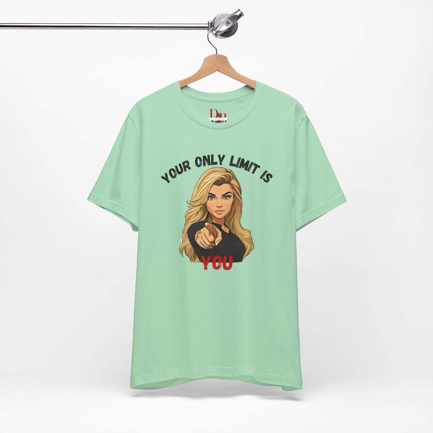 "Your Only Limit Is You" Inspirational Shirt B – Motivational Tee in Black & Red