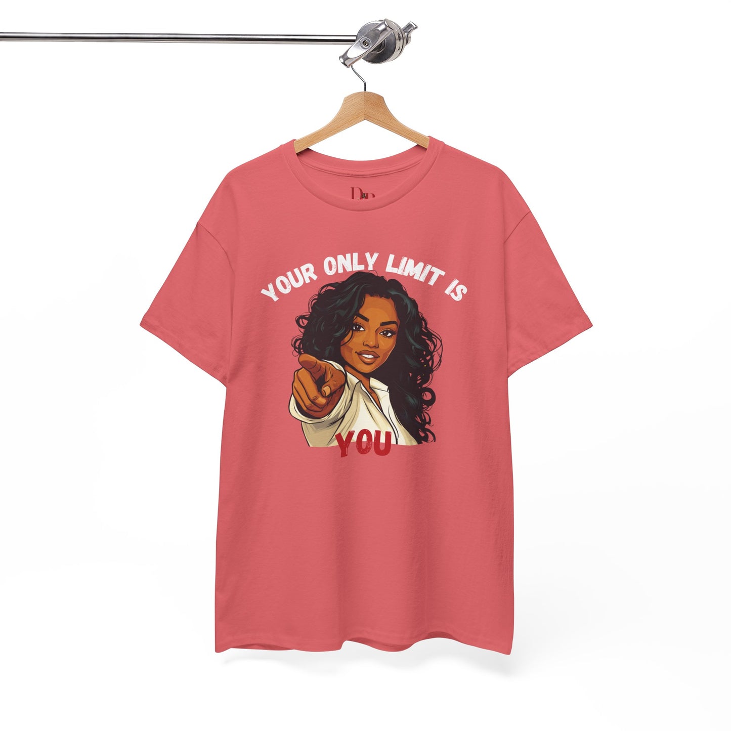 "Your Only Limit Is You" Inspirational Shirt – Motivational Tee in White & Red Text