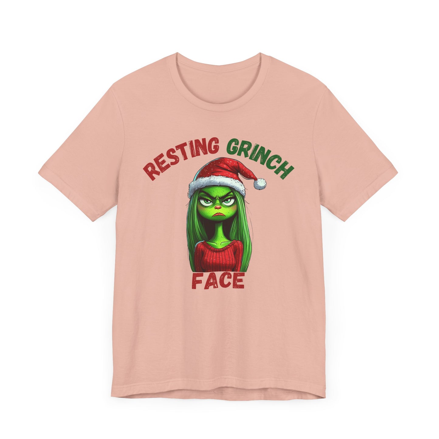 "Resting Grinch Face" Holiday Shirt – Funny Christmas Tee in Red & Green