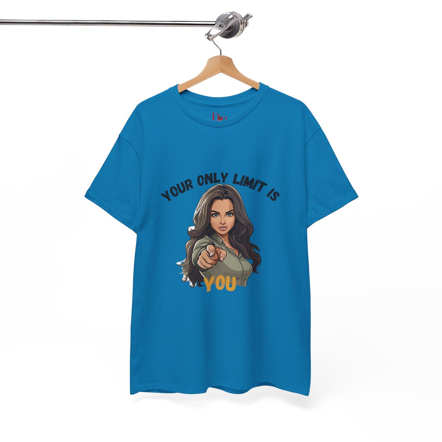 "Your Only Limit Is You" Inspirational Shirt – Motivational Tee in Black & Gold Text