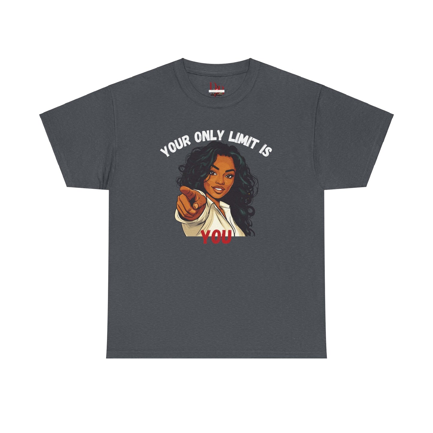 "Your Only Limit Is You" Inspirational Shirt – Motivational Tee in White & Red Text