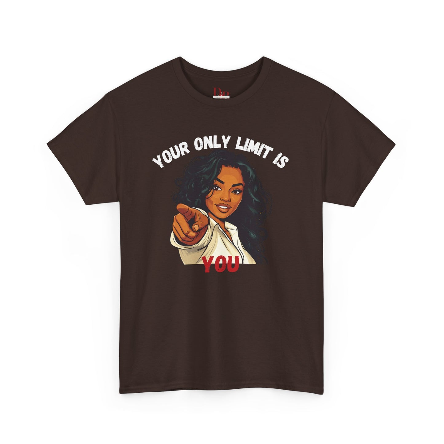 "Your Only Limit Is You" Inspirational Shirt – Motivational Tee in White & Red Text