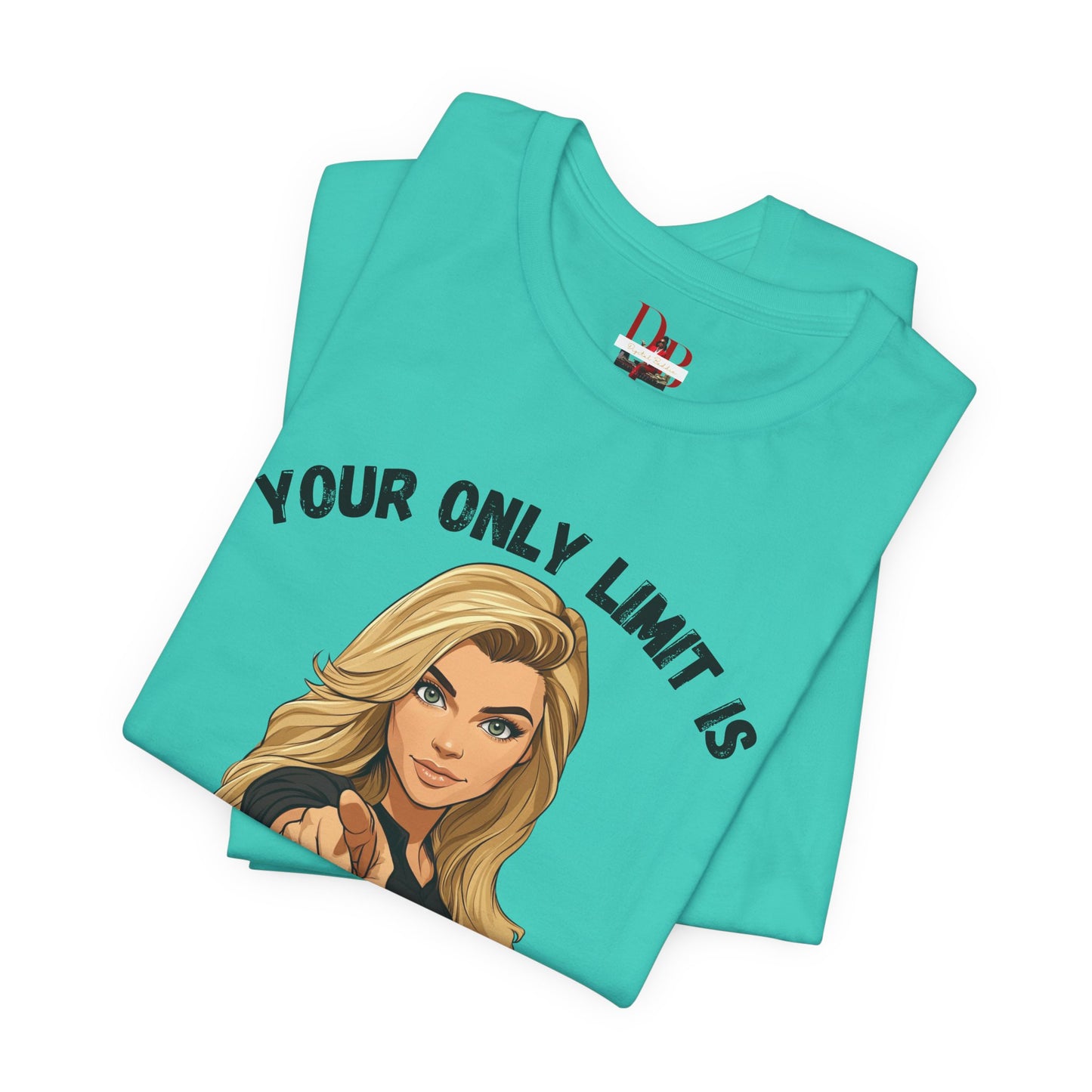 "Your Only Limit Is You" Inspirational Shirt B – Motivational Tee in Black & Pink