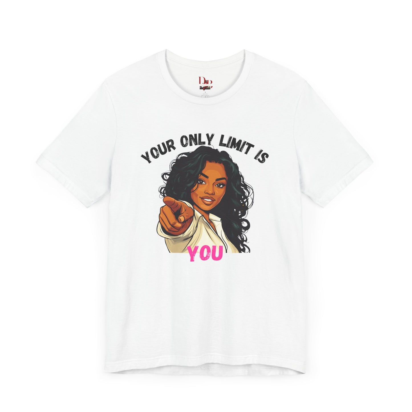 "Your Only Limit Is You" Inspirational Shirt – Motivational Tee in Black & Pink