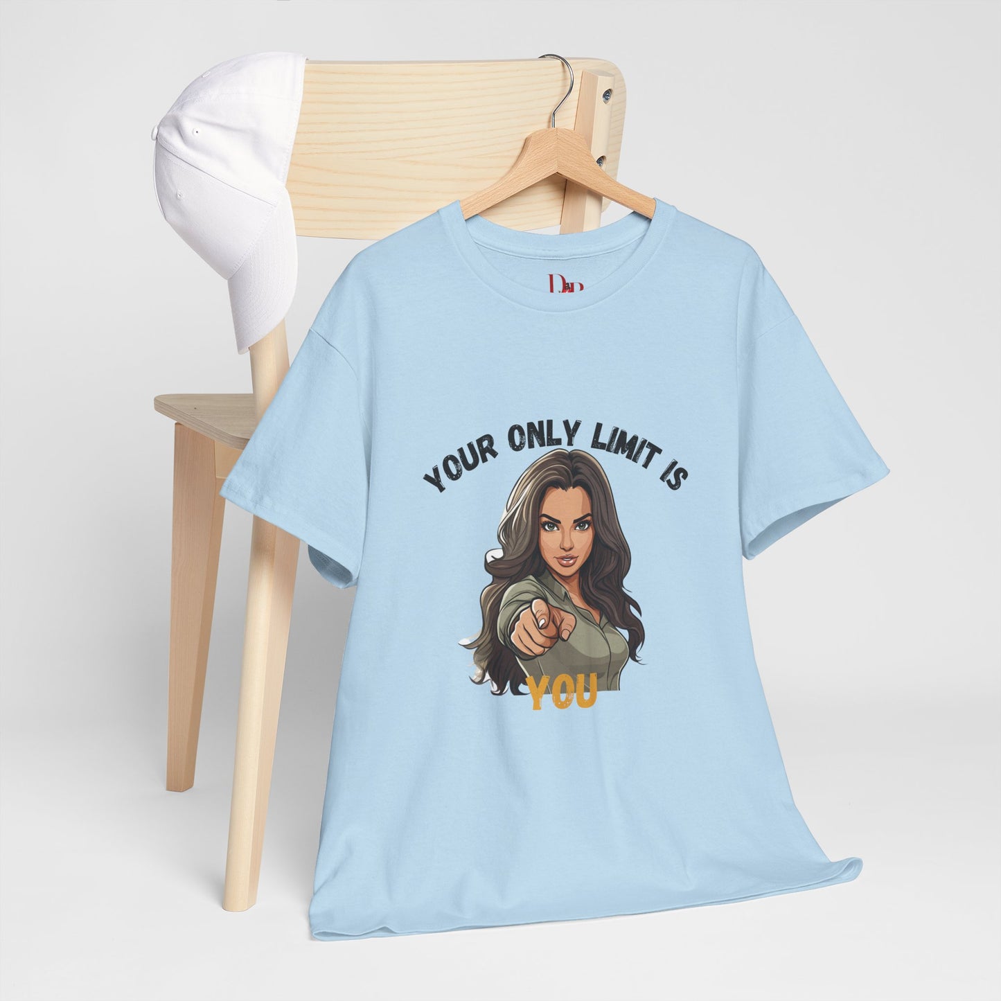 "Your Only Limit Is You" Inspirational Shirt – Motivational Tee in Black & Gold Text