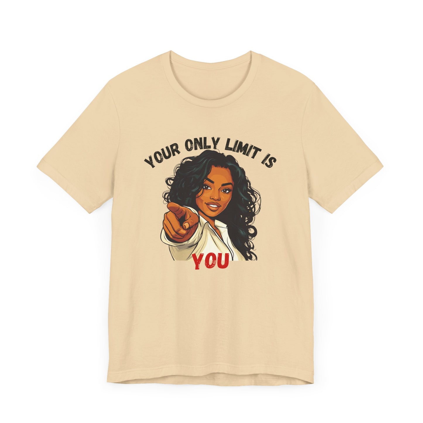 "Your Only Limit Is You" Inspirational Shirt – Motivational Tee in Black & Red Text