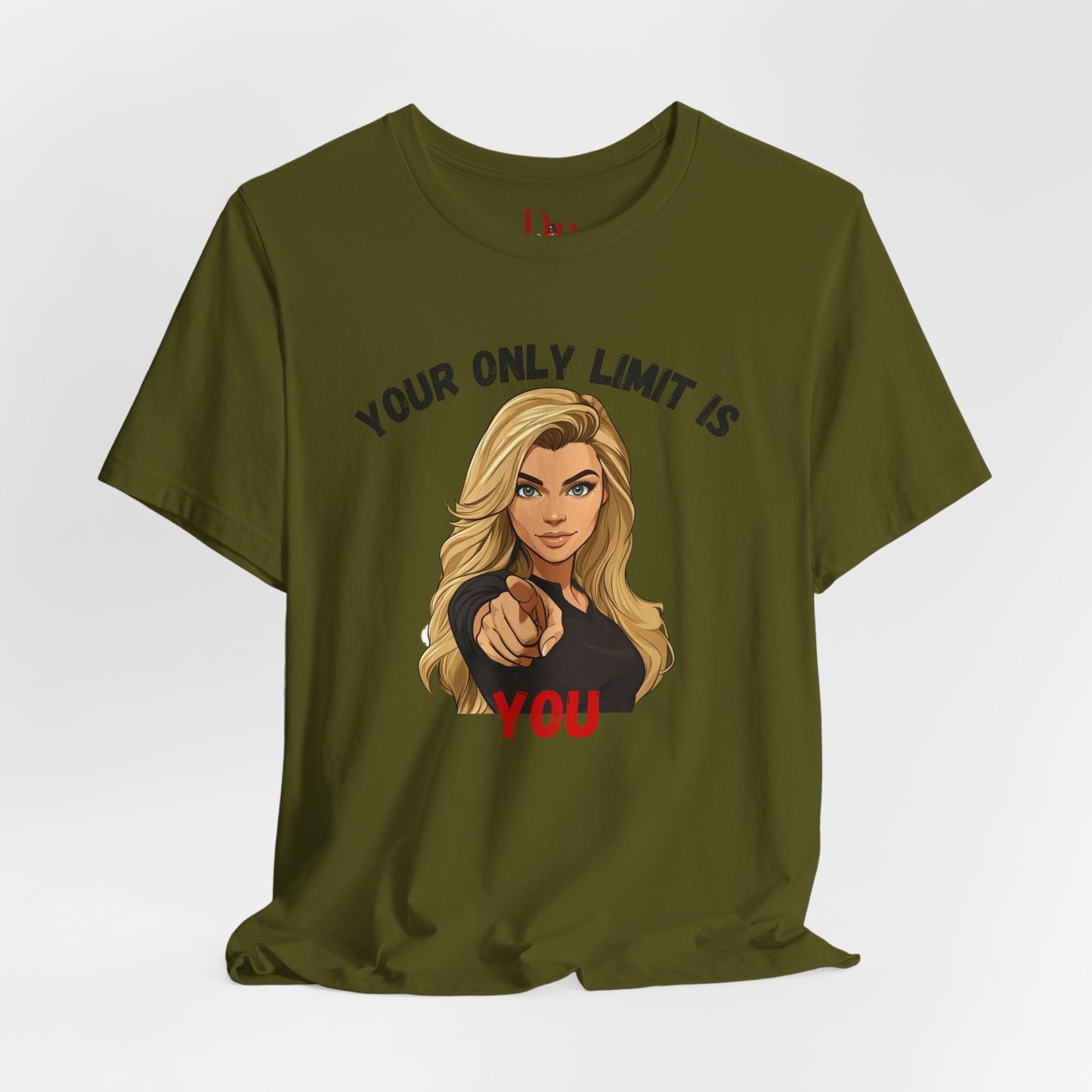 "Your Only Limit Is You" Inspirational Shirt B – Motivational Tee in Black & Red