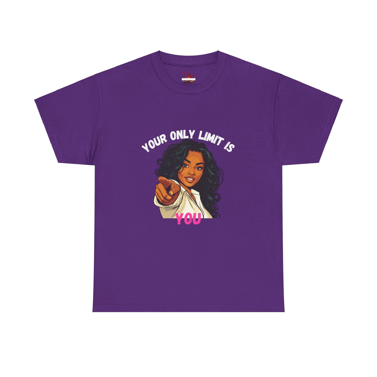 "Your Only Limit Is You" Inspirational Shirt – Motivational Tee in White & Pink Text