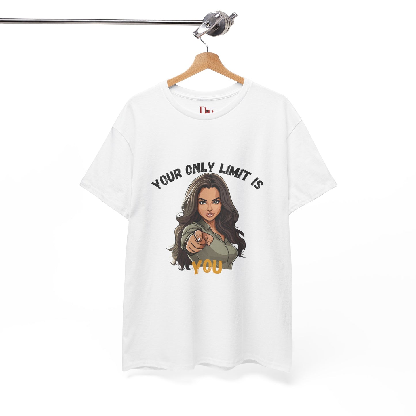 "Your Only Limit Is You" Inspirational Shirt – Motivational Tee in Black & Gold Text