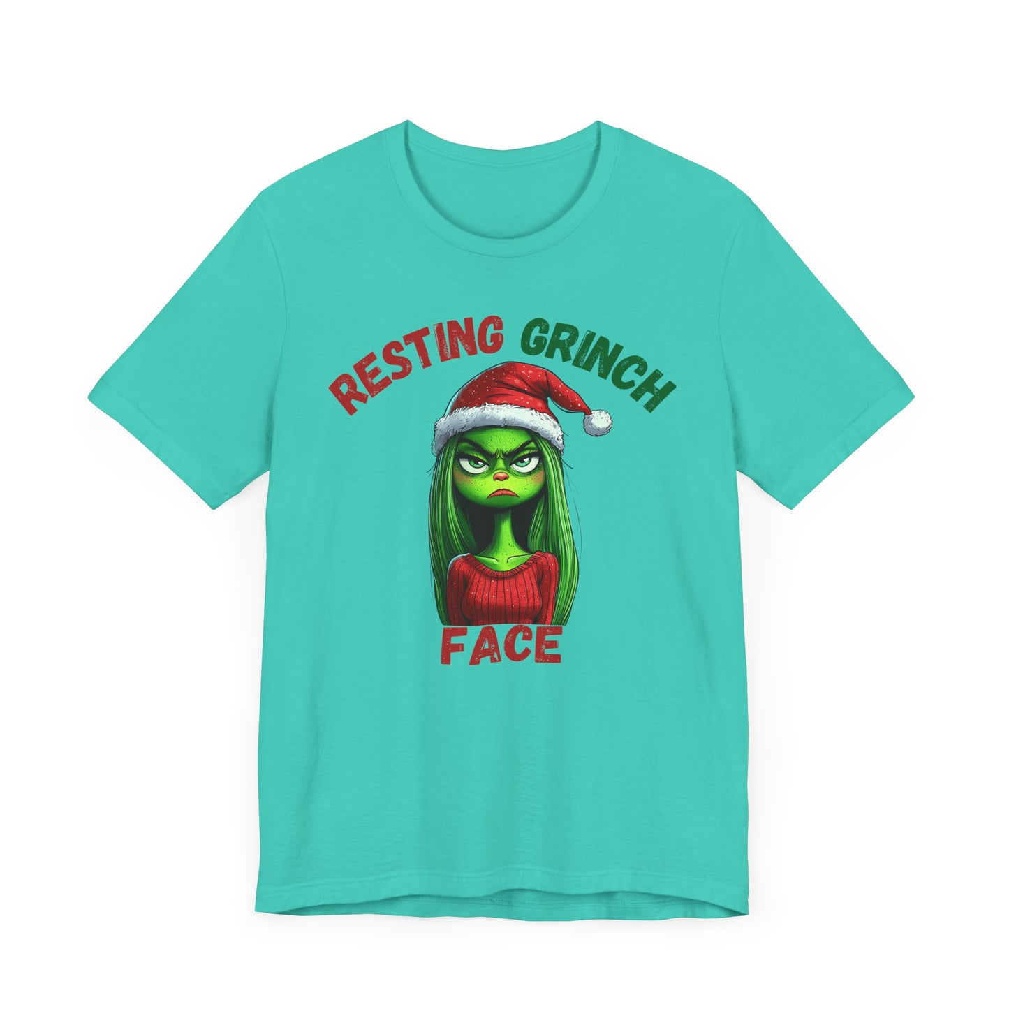 "Resting Grinch Face" Holiday Shirt – Funny Christmas Tee in Red & Green