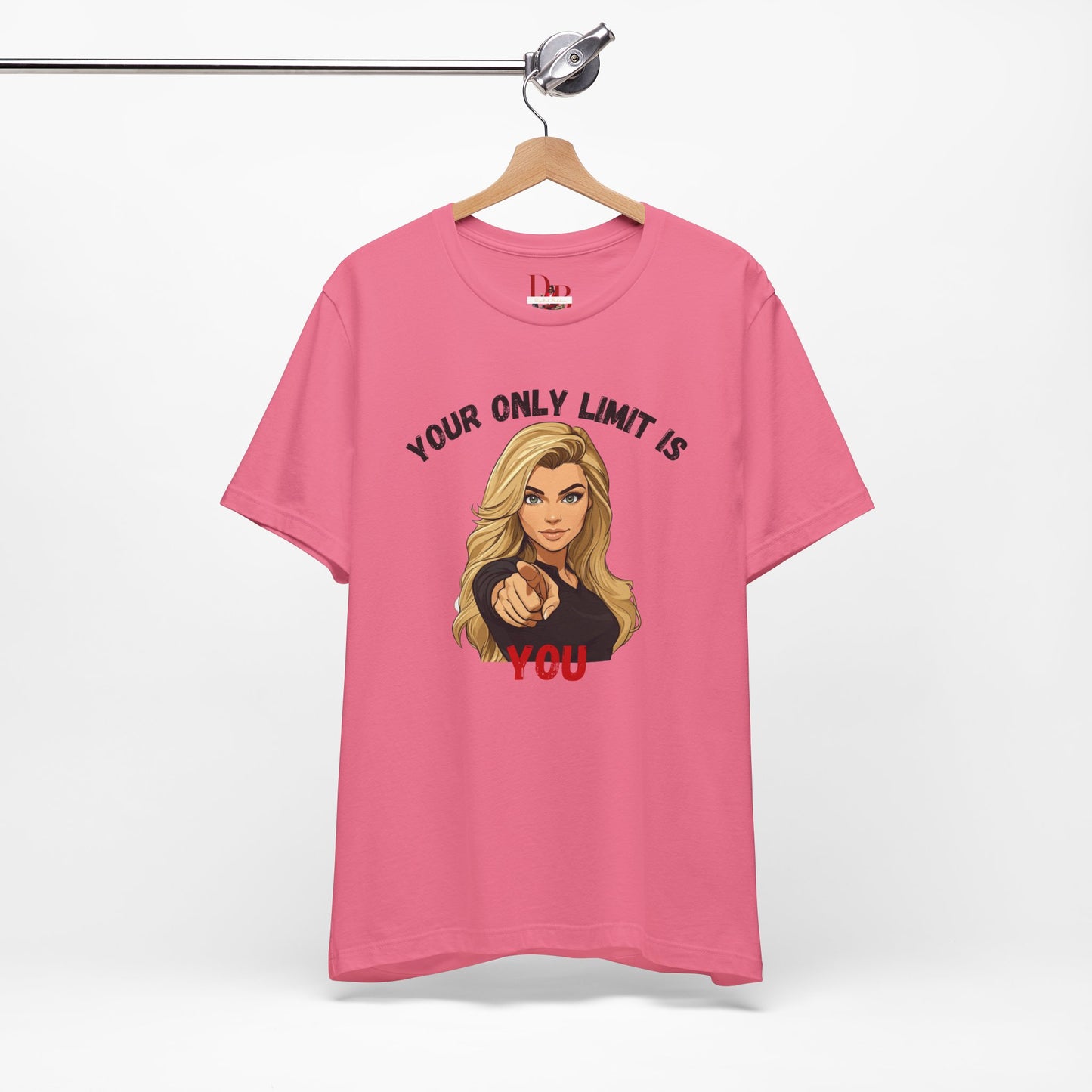 "Your Only Limit Is You" Inspirational Shirt B – Motivational Tee in Black & Red