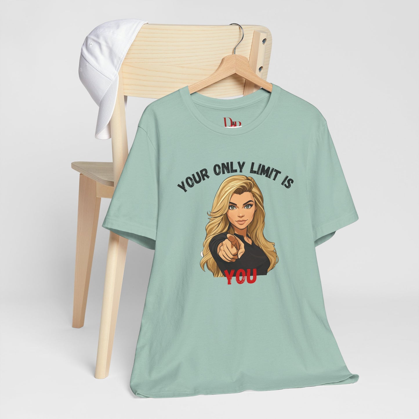 "Your Only Limit Is You" Inspirational Shirt B – Motivational Tee in Black & Red