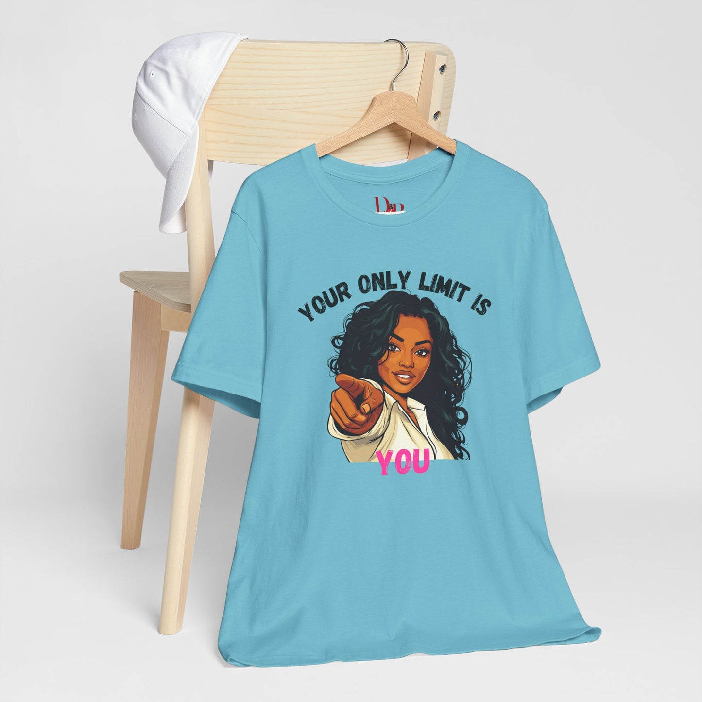 "Your Only Limit Is You" Inspirational Shirt – Motivational Tee in Black & Pink
