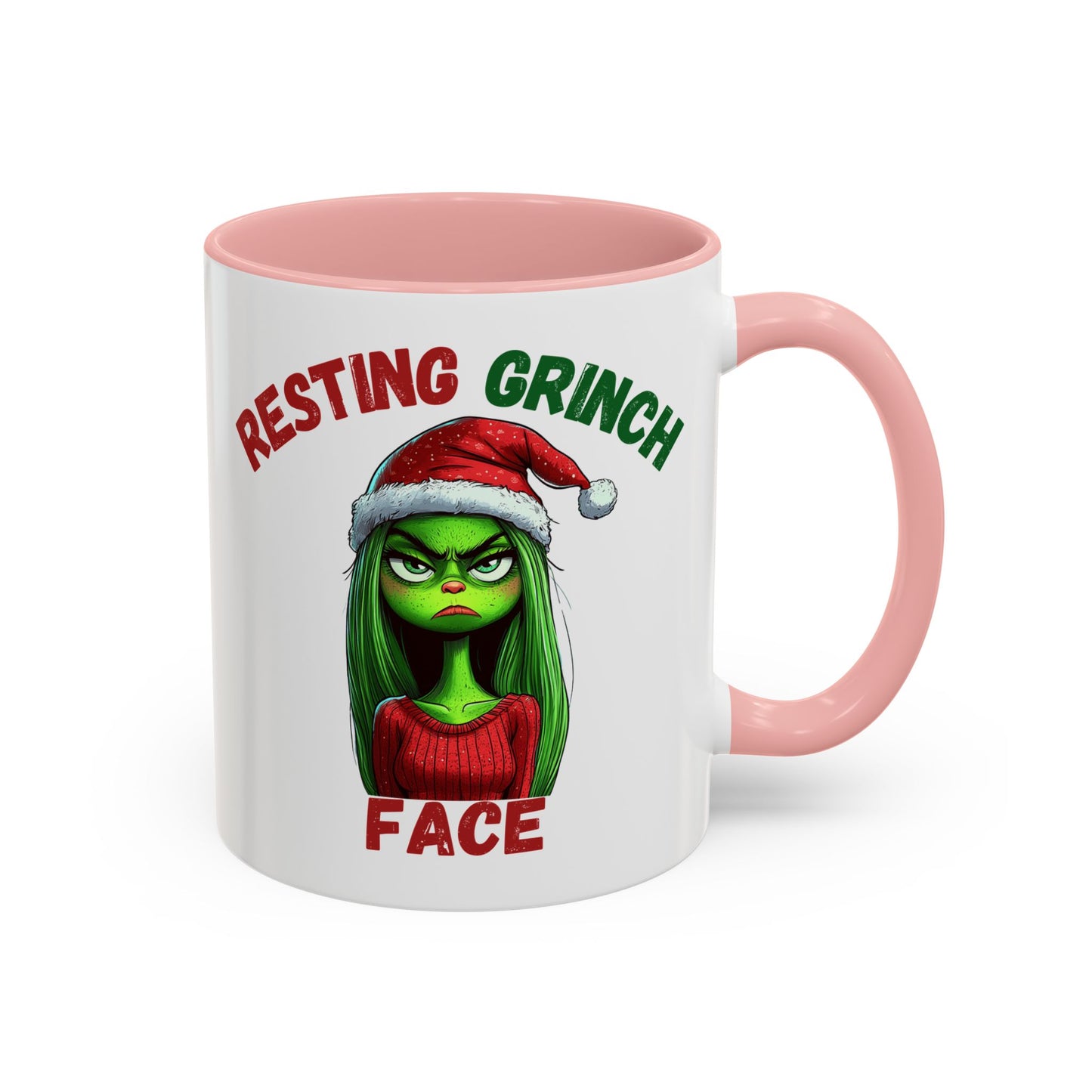 "Resting Grinch Face" Christmas Mug – Funny Holiday Coffee Cup in Red & Green (11, 15oz)