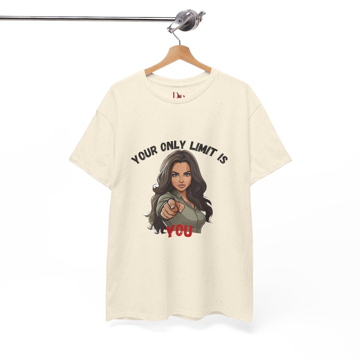 "Your Only Limit Is You" Inspirational Shirt – Motivational Tee in Black & Red Text