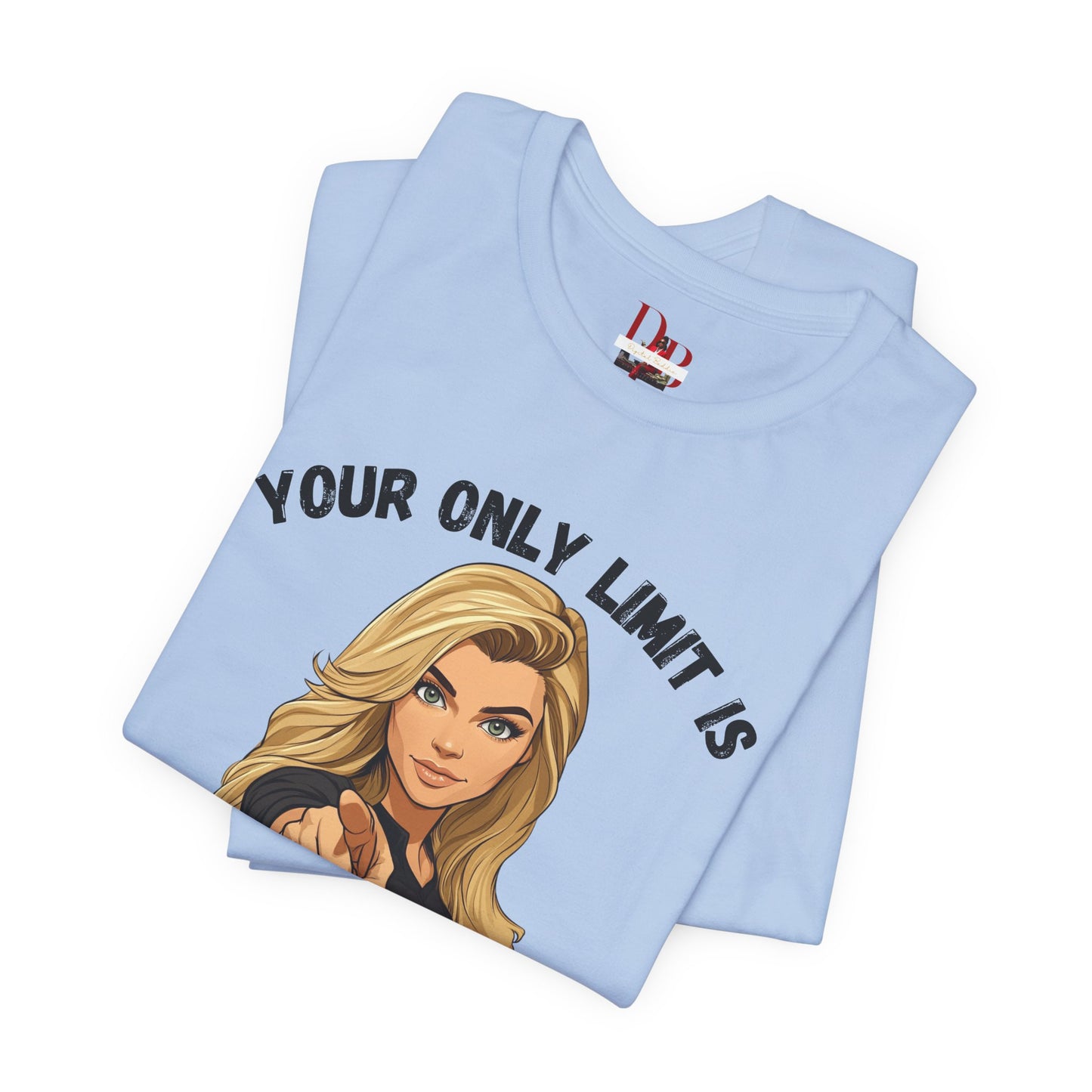"Your Only Limit Is You" Inspirational Shirt B – Motivational Tee in Black & Pink