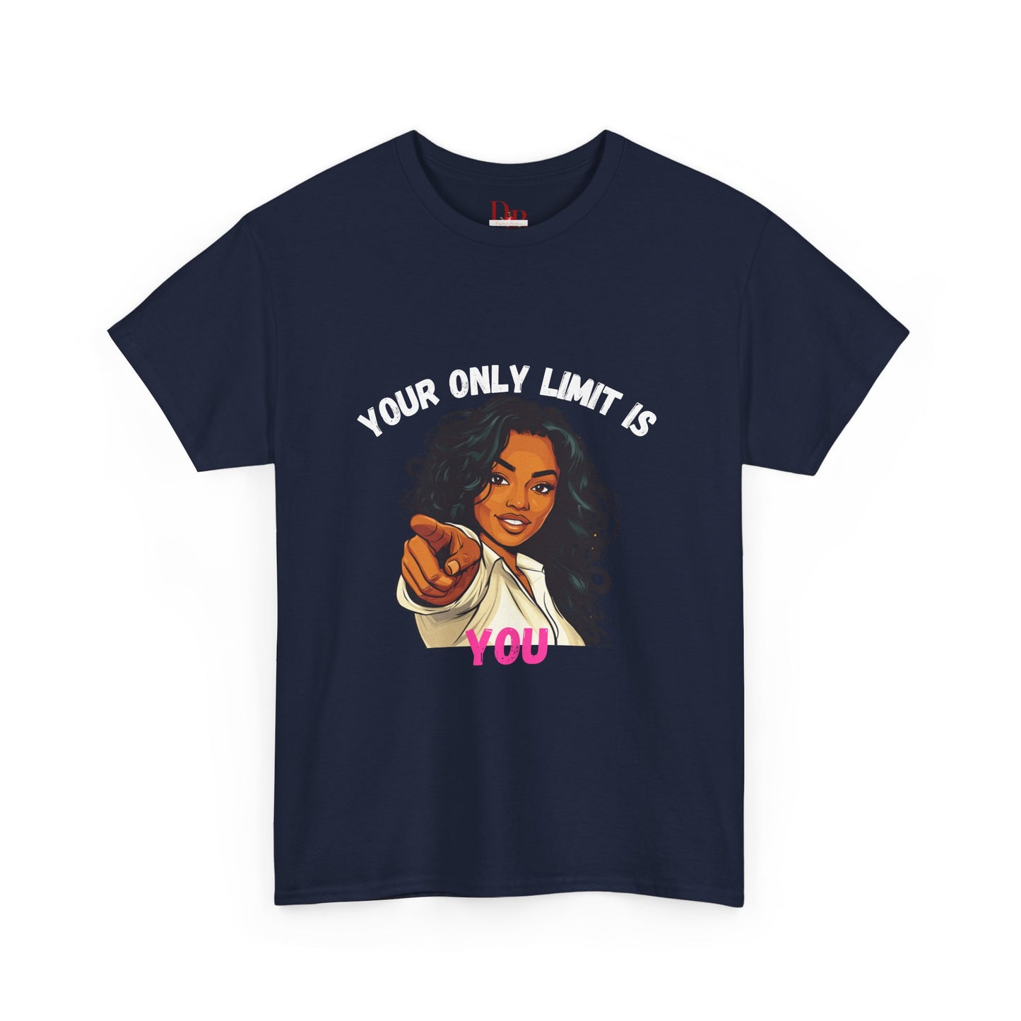 "Your Only Limit Is You" Inspirational Shirt – Motivational Tee in White & Pink Text