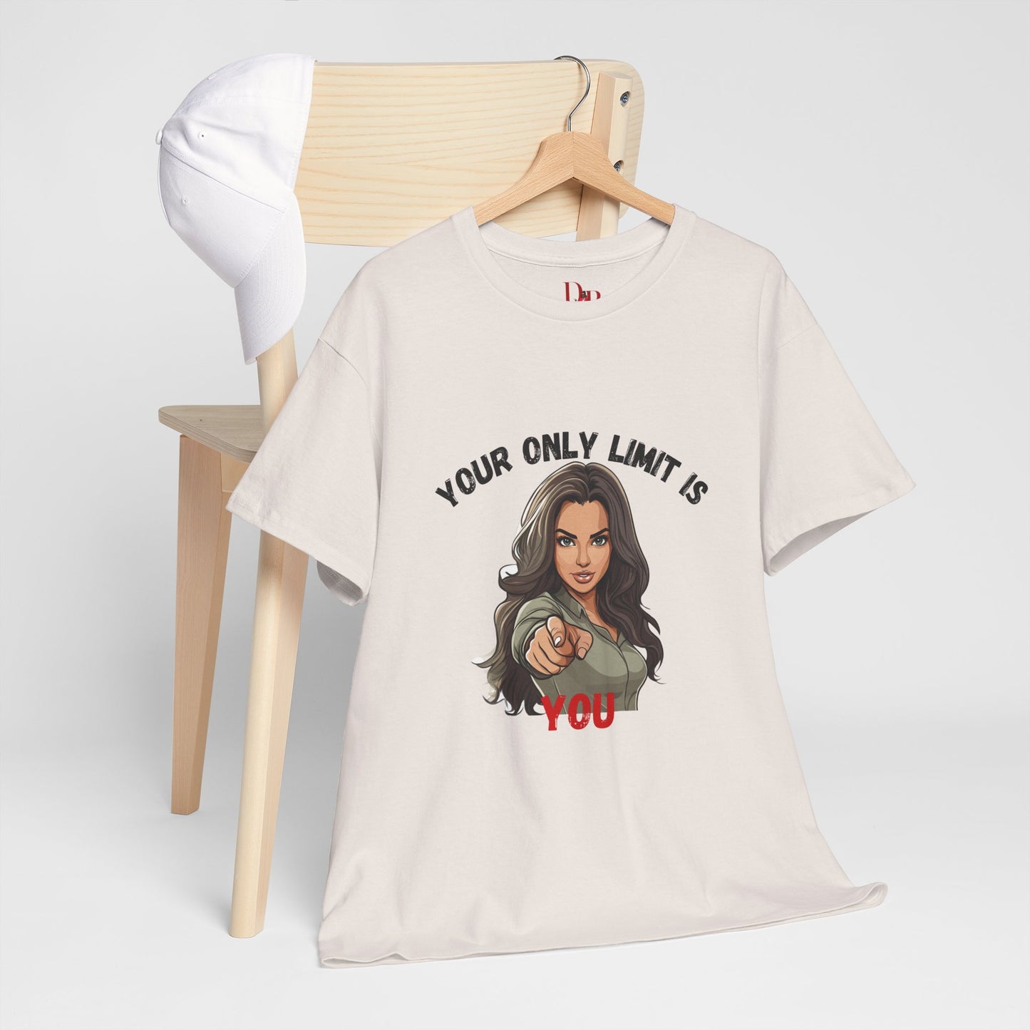"Your Only Limit Is You" Inspirational Shirt – Motivational Tee in Black & Red Text