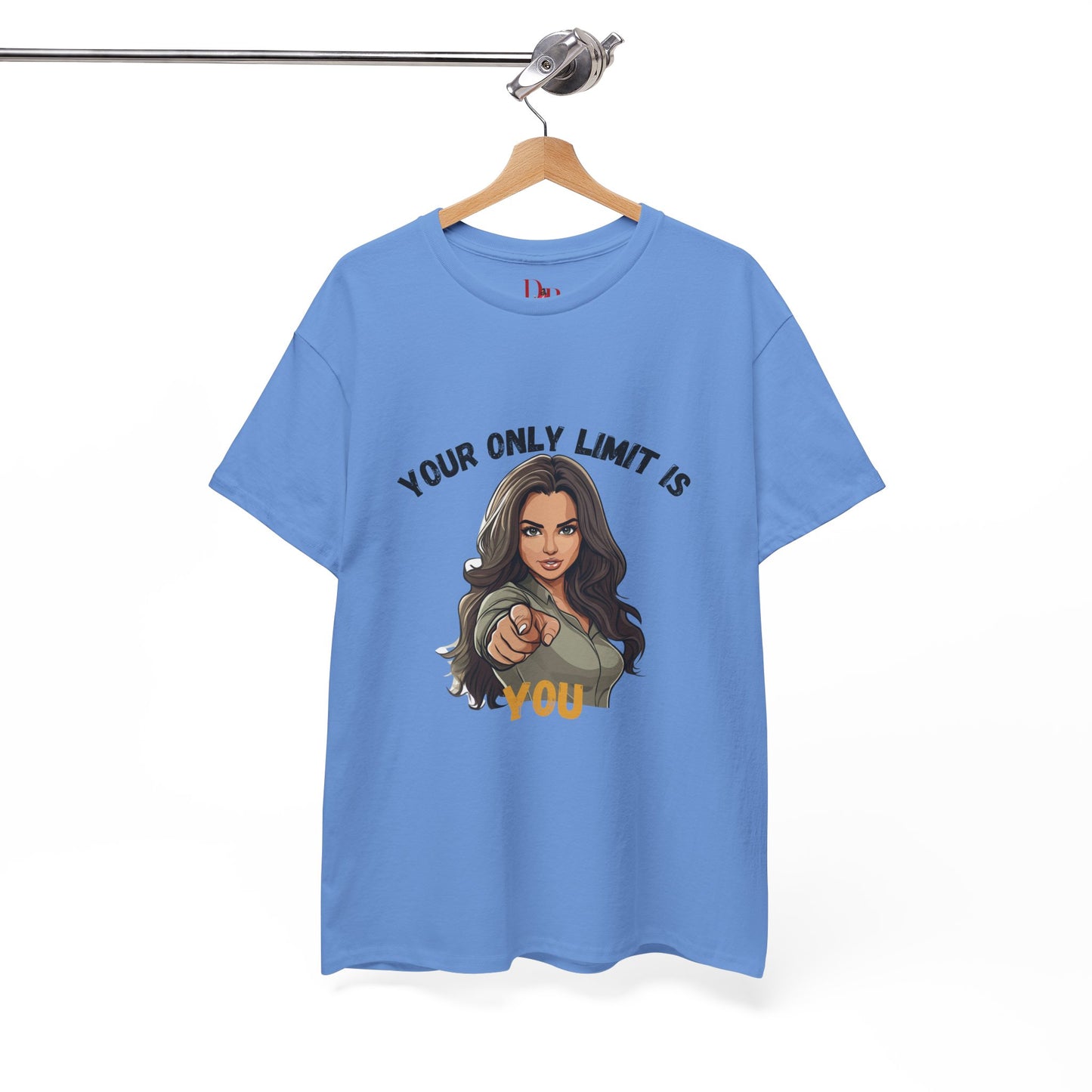 "Your Only Limit Is You" Inspirational Shirt – Motivational Tee in Black & Gold Text