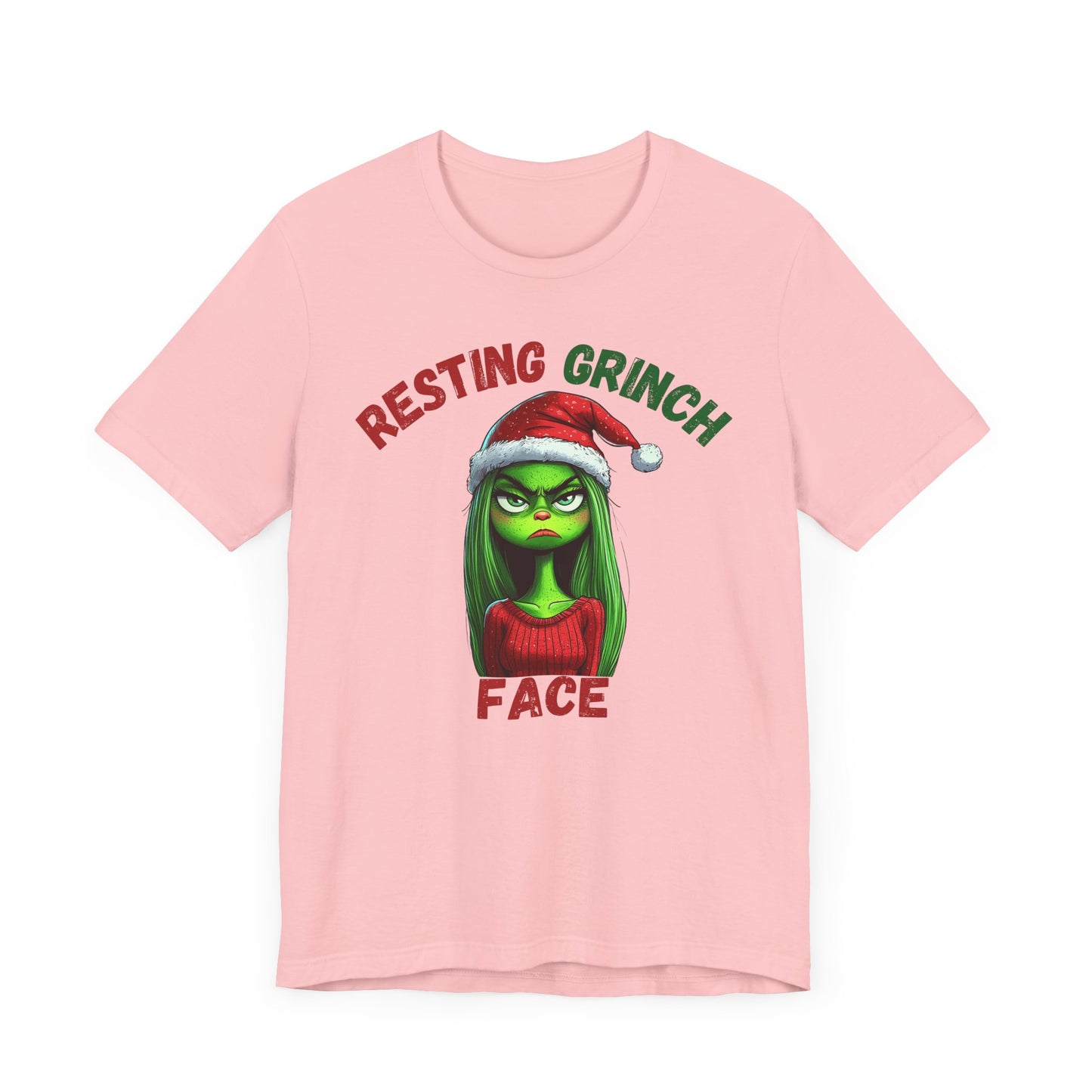 "Resting Grinch Face" Holiday Shirt – Funny Christmas Tee in Red & Green