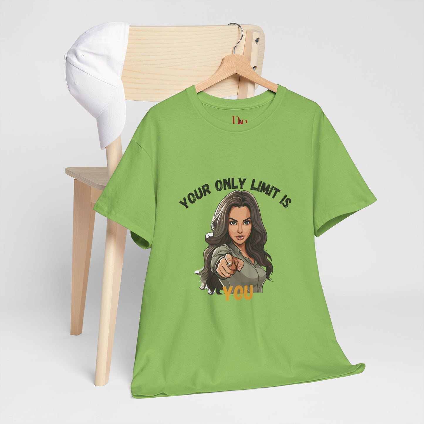 "Your Only Limit Is You" Inspirational Shirt – Motivational Tee in Black & Gold Text