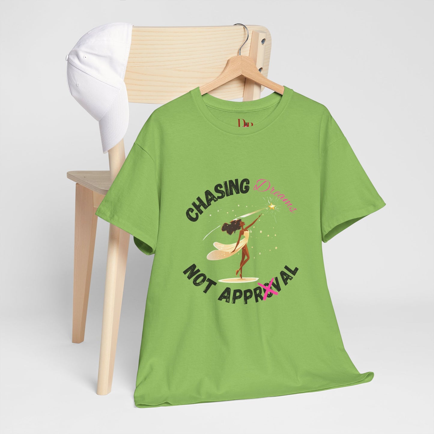 "Chasing Dreams Not Approval" Inspirational Shirt – Motivational Tee in Black & Pink Text