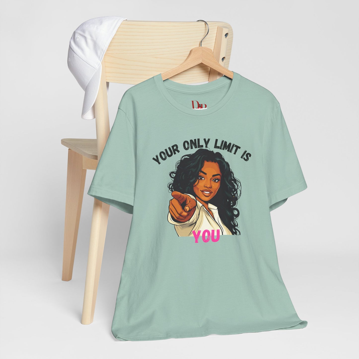 "Your Only Limit Is You" Inspirational Shirt – Motivational Tee in Black & Pink