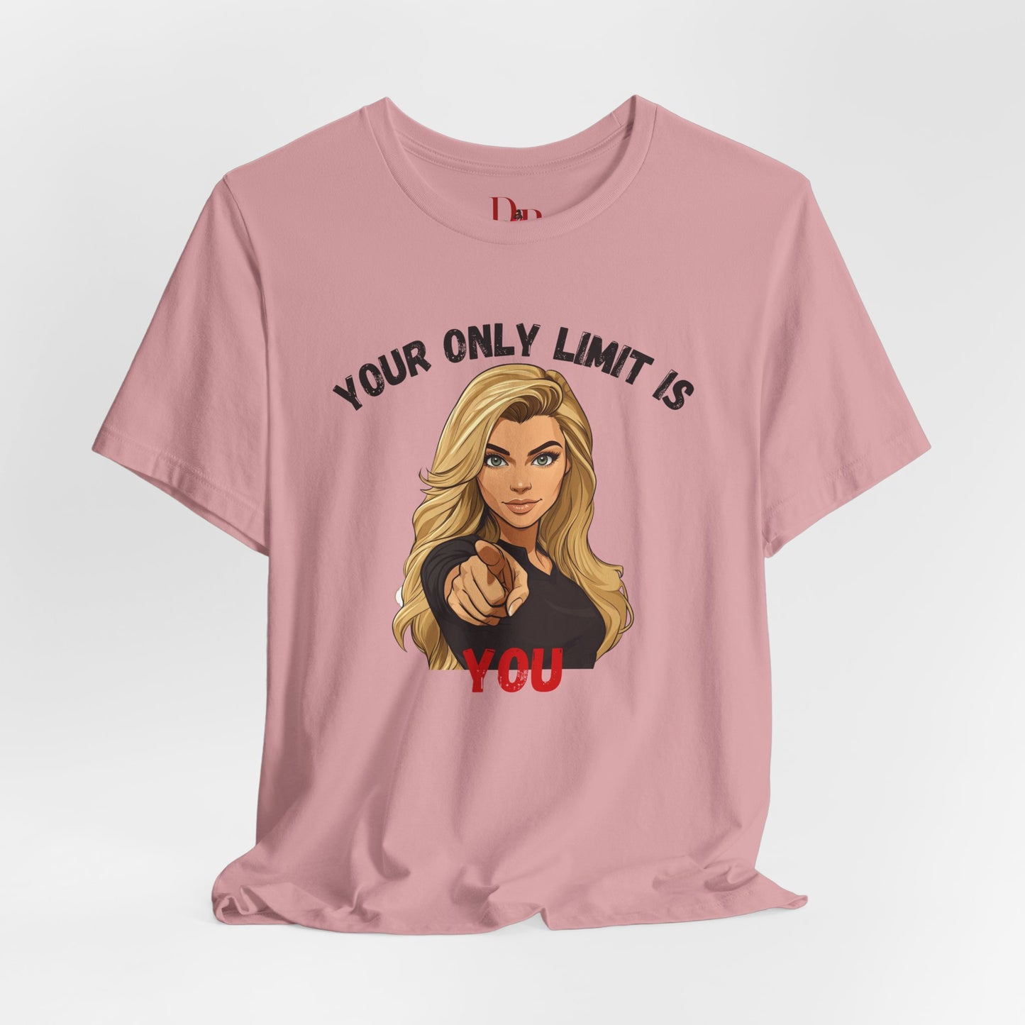 "Your Only Limit Is You" Inspirational Shirt B – Motivational Tee in Black & Red