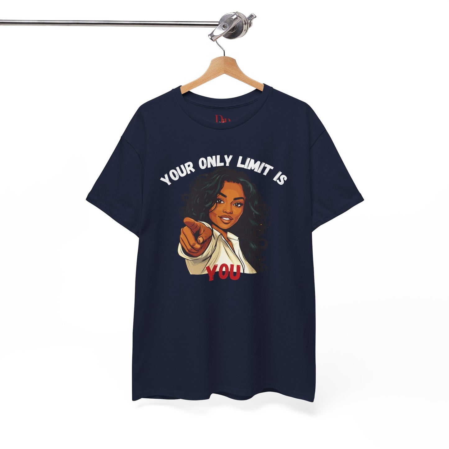 "Your Only Limit Is You" Inspirational Shirt – Motivational Tee in White & Red Text