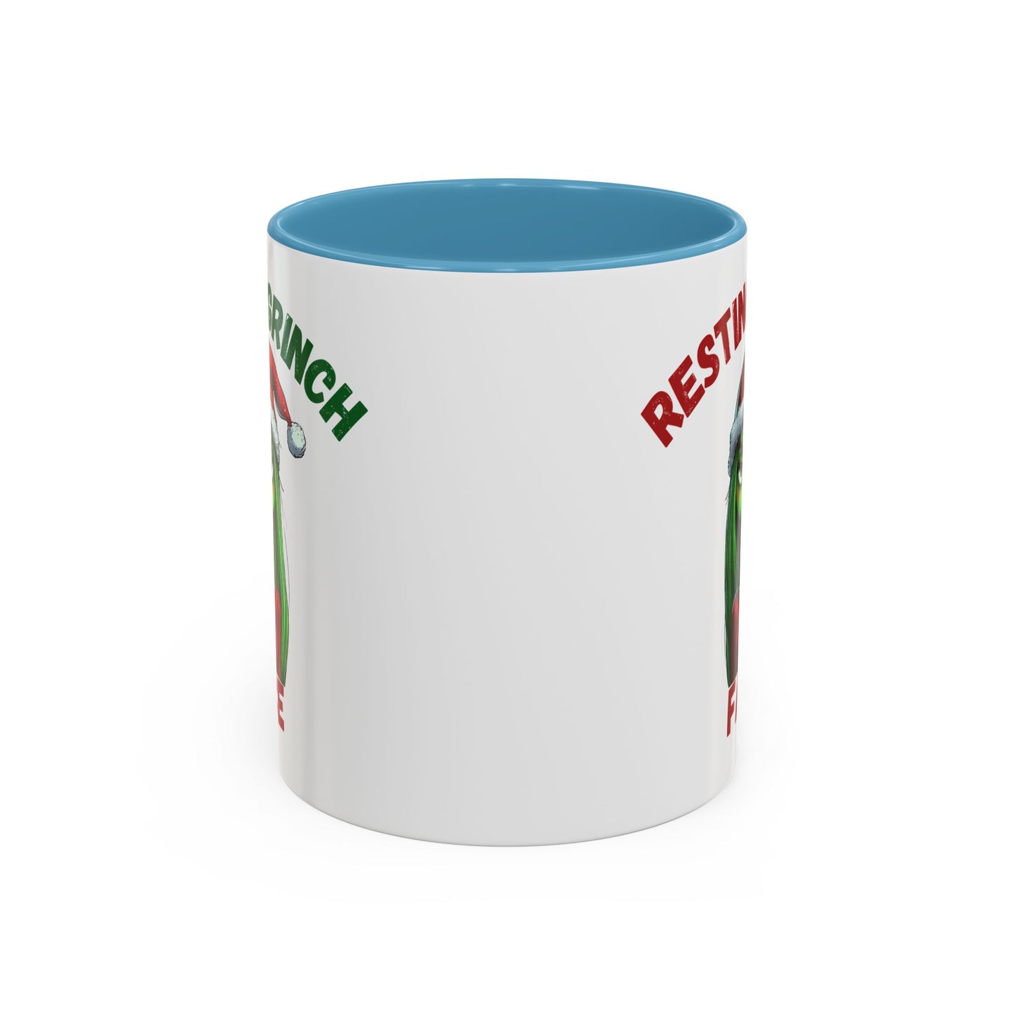 "Resting Grinch Face" Christmas Mug – Funny Holiday Coffee Cup in Red & Green (11, 15oz)