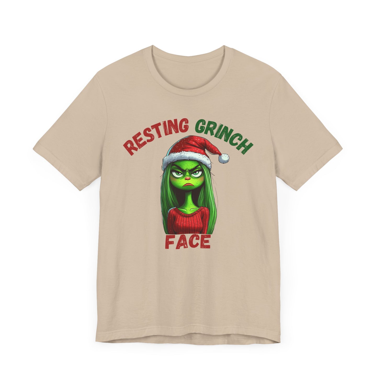 "Resting Grinch Face" Holiday Shirt – Funny Christmas Tee in Red & Green