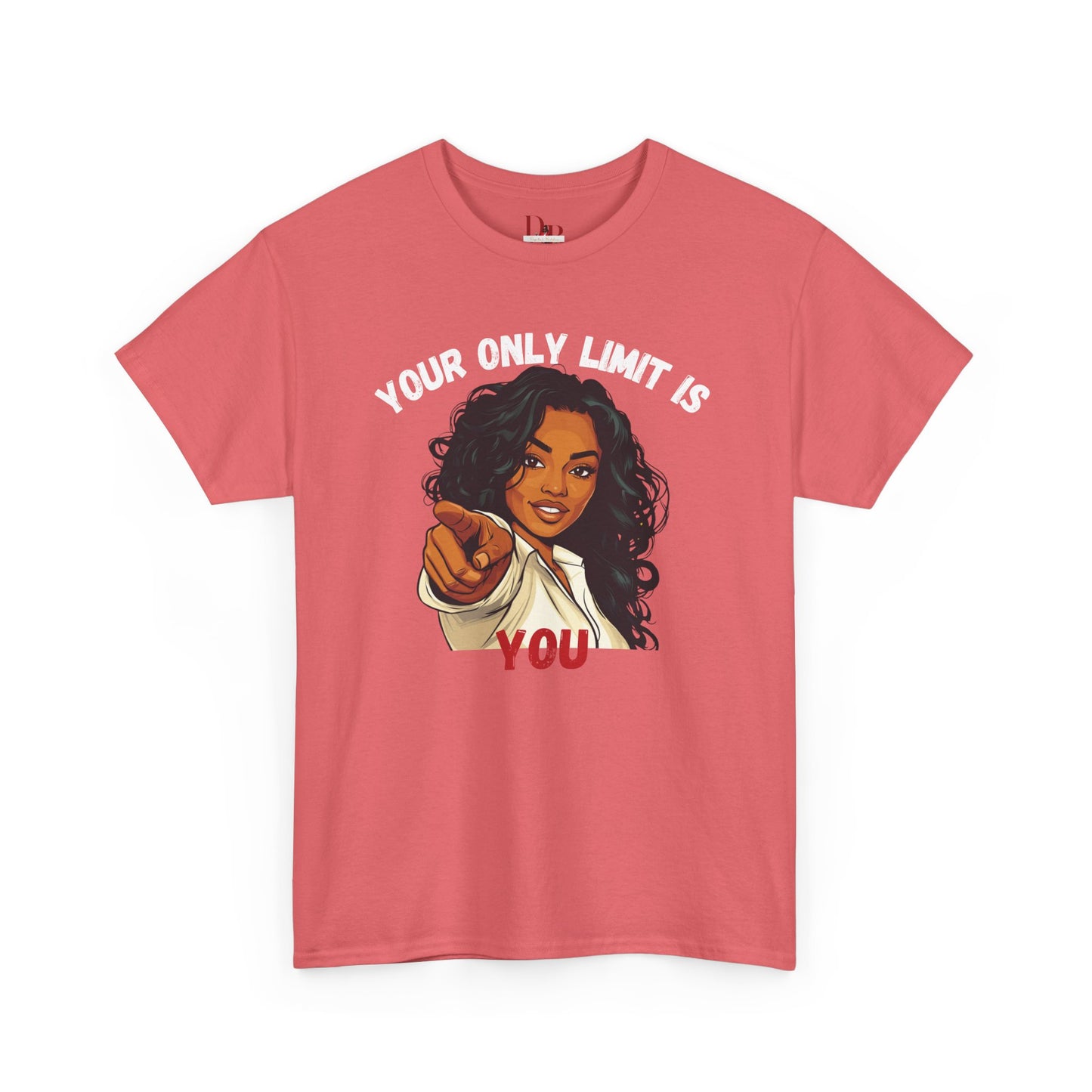 "Your Only Limit Is You" Inspirational Shirt – Motivational Tee in White & Red Text
