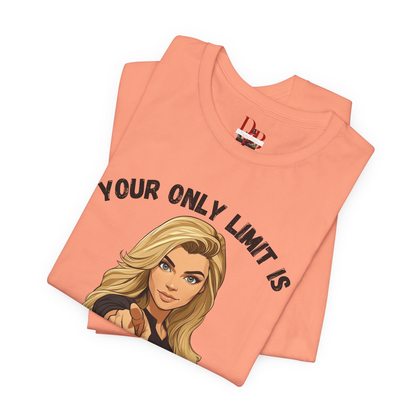 "Your Only Limit Is You" Inspirational Shirt B – Motivational Tee in Black & Pink