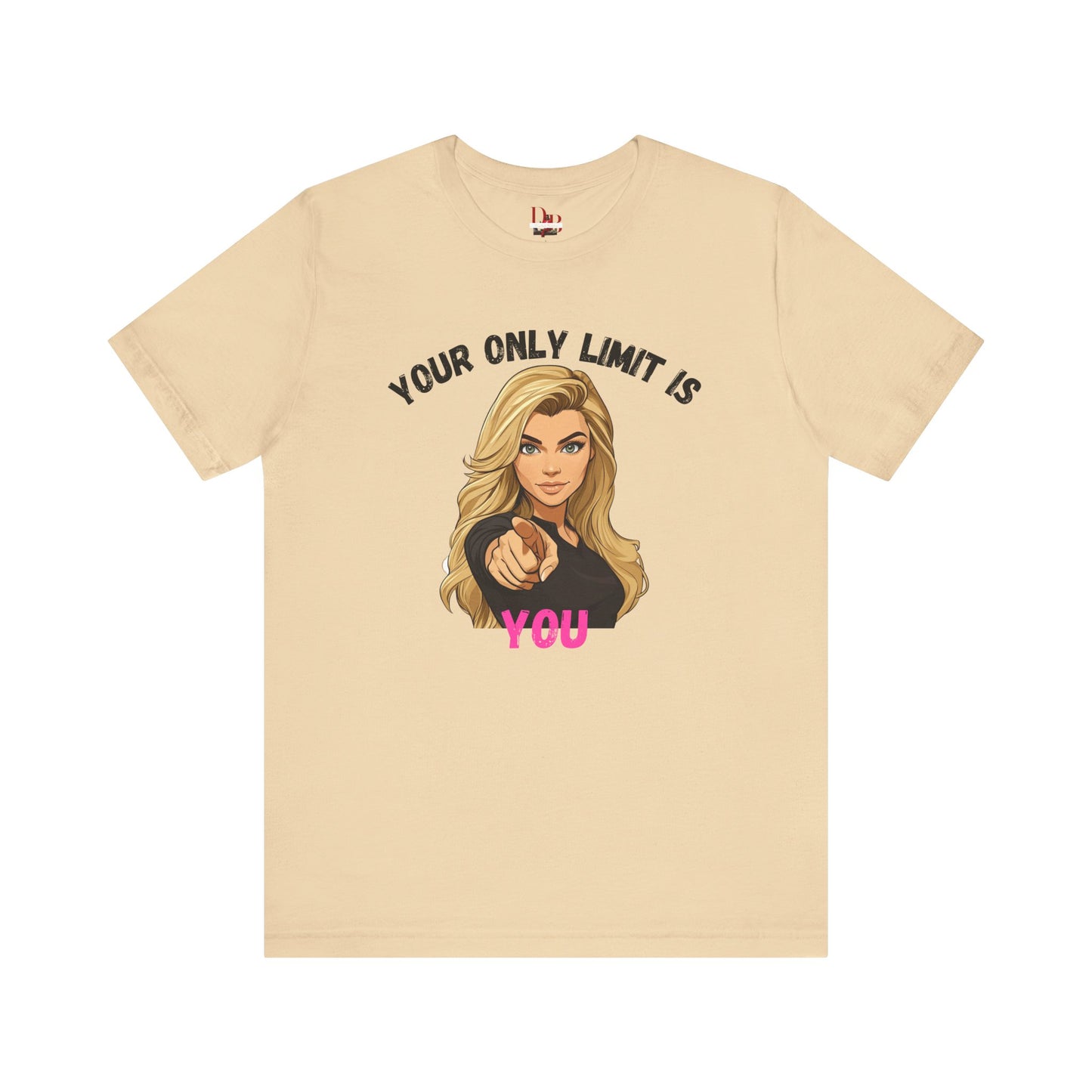 "Your Only Limit Is You" Inspirational Shirt B – Motivational Tee in Black & Pink