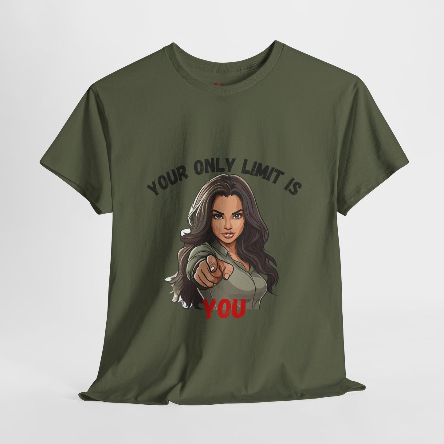 "Your Only Limit Is You" Inspirational Shirt – Motivational Tee in Black & Red Text