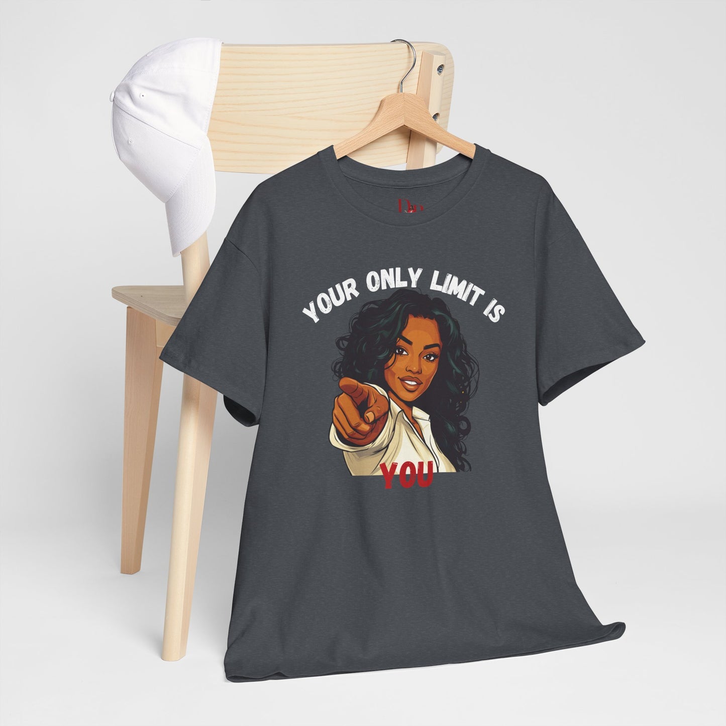 "Your Only Limit Is You" Inspirational Shirt – Motivational Tee in White & Red Text
