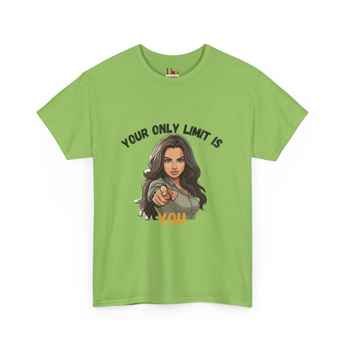 "Your Only Limit Is You" Inspirational Shirt – Motivational Tee in Black & Gold Text