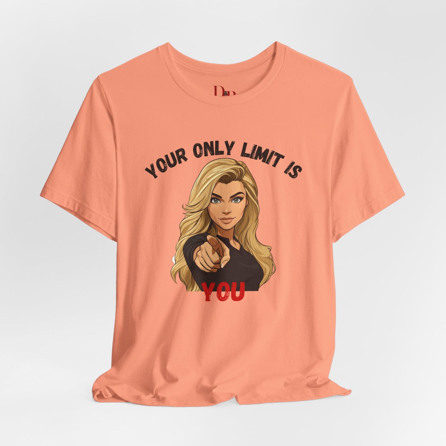 "Your Only Limit Is You" Inspirational Shirt B – Motivational Tee in Black & Red