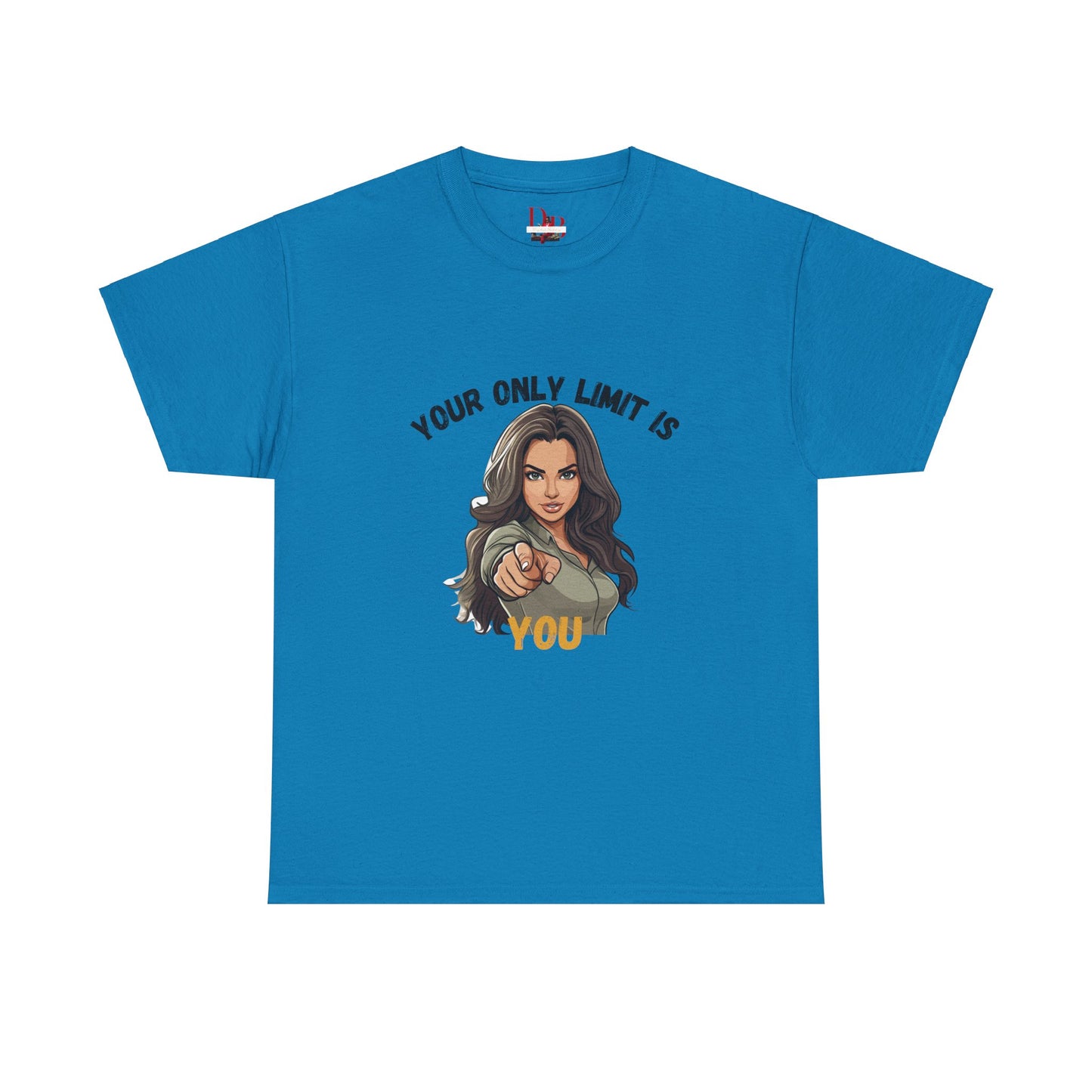 "Your Only Limit Is You" Inspirational Shirt – Motivational Tee in Black & Gold Text