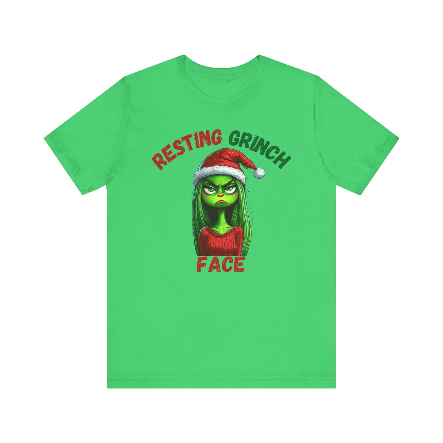 "Resting Grinch Face" Holiday Shirt – Funny Christmas Tee in Red & Green