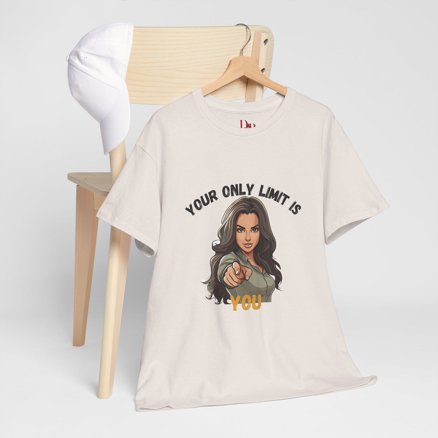 "Your Only Limit Is You" Inspirational Shirt – Motivational Tee in Black & Gold Text