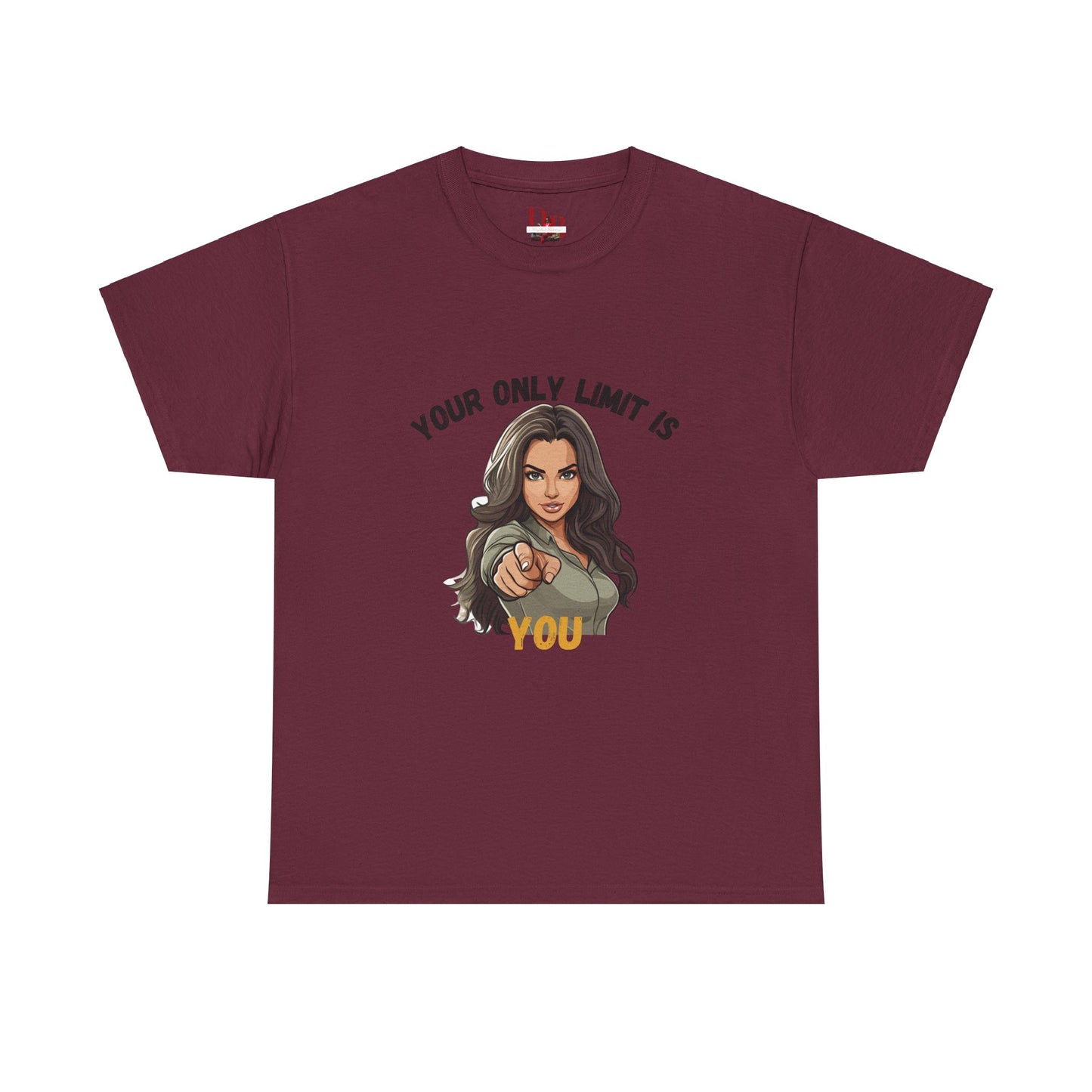 "Your Only Limit Is You" Inspirational Shirt – Motivational Tee in Black & Gold Text