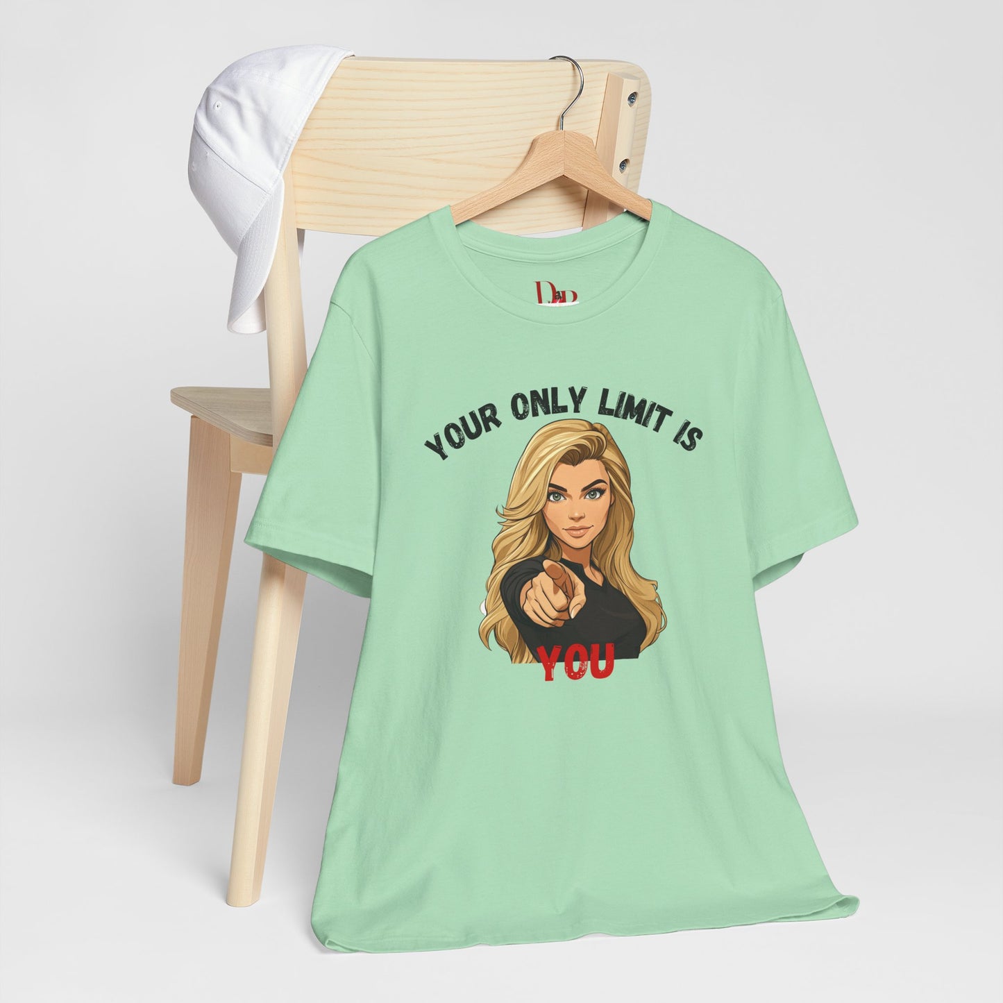 "Your Only Limit Is You" Inspirational Shirt B – Motivational Tee in Black & Red