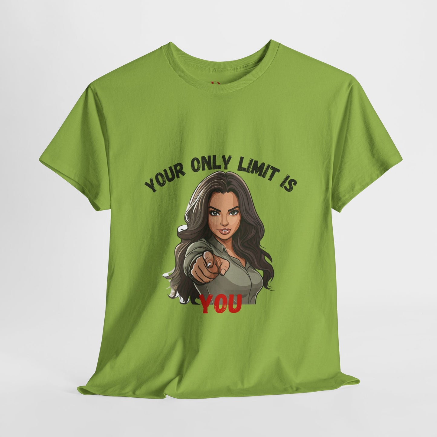 "Your Only Limit Is You" Inspirational Shirt – Motivational Tee in Black & Red Text