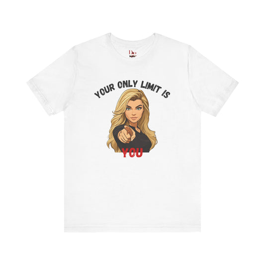 "Your Only Limit Is You" Inspirational Shirt B – Motivational Tee in Black & Red