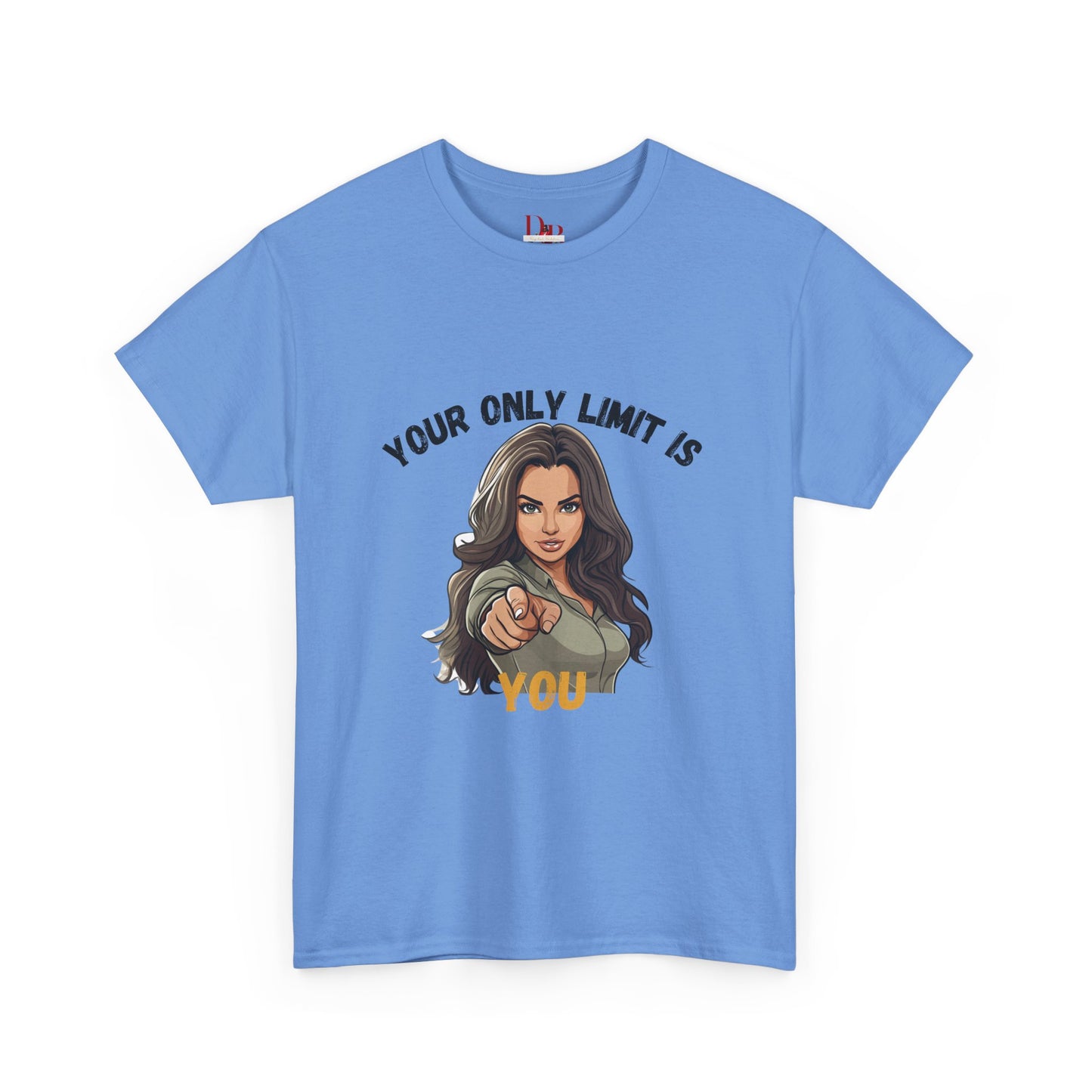 "Your Only Limit Is You" Inspirational Shirt – Motivational Tee in Black & Gold Text