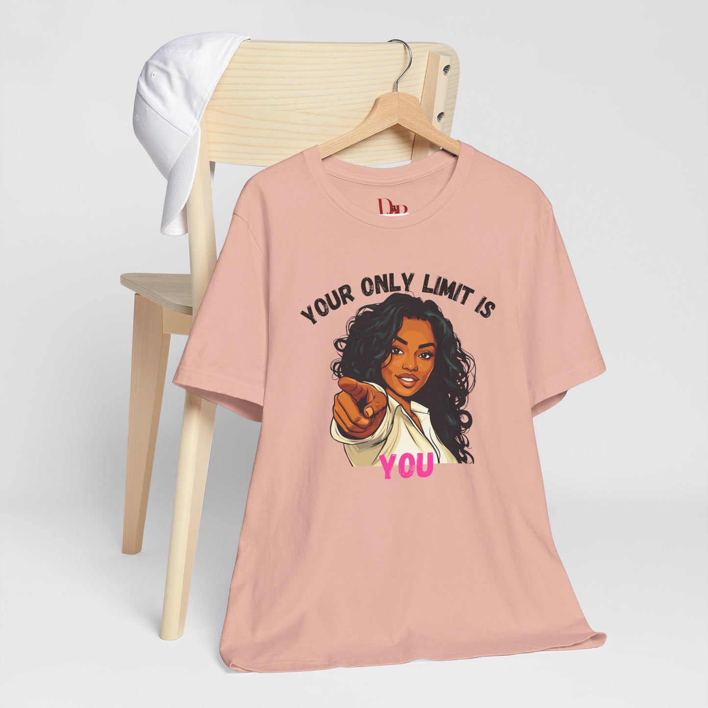 "Your Only Limit Is You" Inspirational Shirt – Motivational Tee in Black & Pink