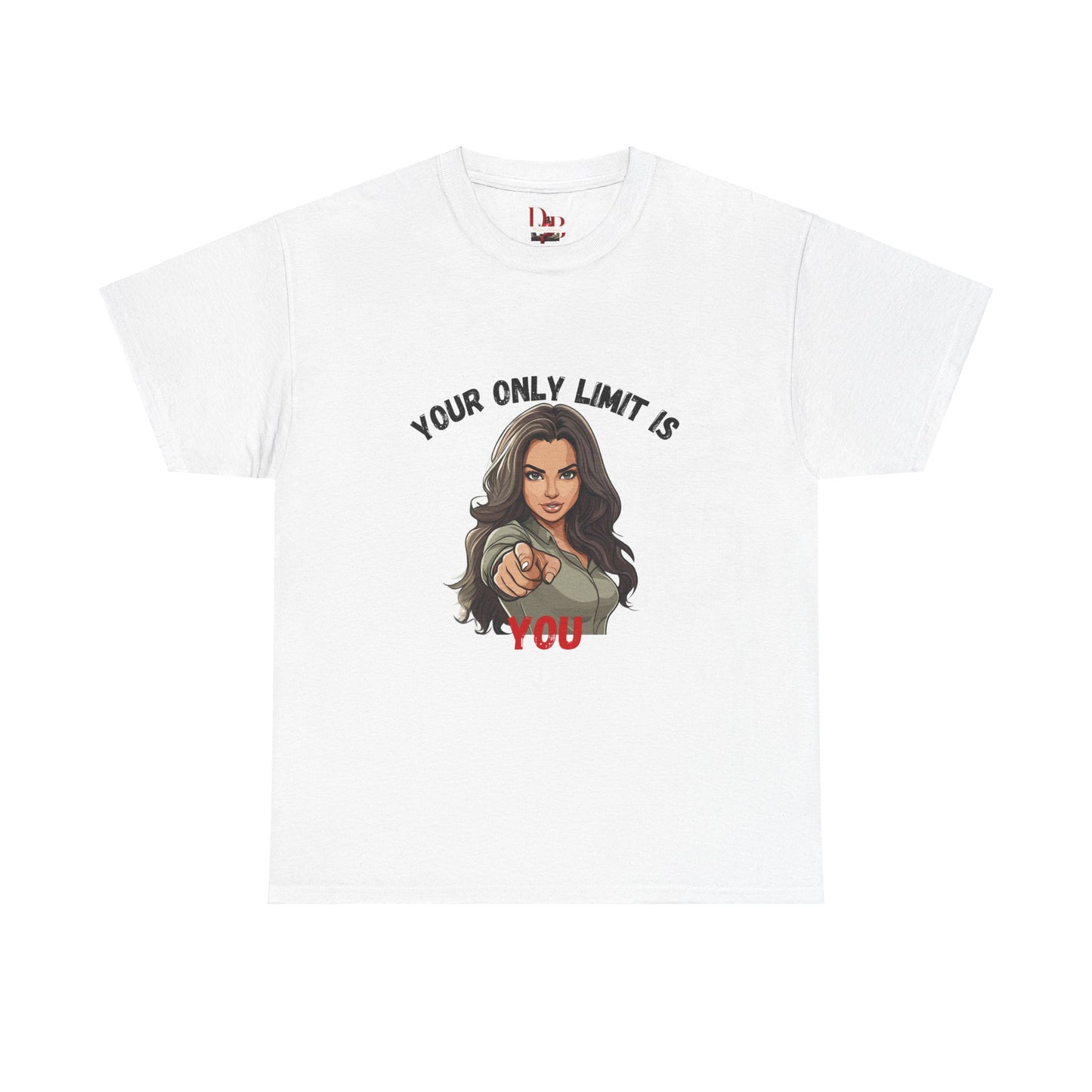 "Your Only Limit Is You" Inspirational Shirt – Motivational Tee in Black & Red Text